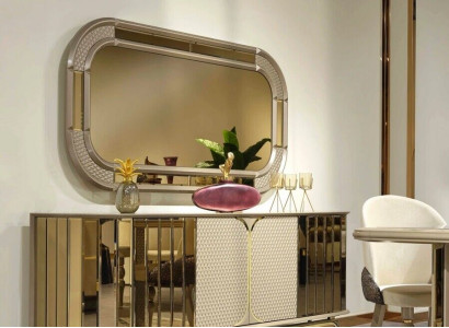Designer Sideboard Gold Beige Mirror Wood Sideboard Design Furniture Console
